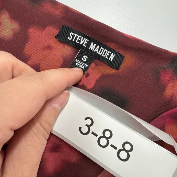 Steve Madden Dress Womens Small Pink Floral Kara Mini Puff‎ Sleeve - Picture 5 of 9